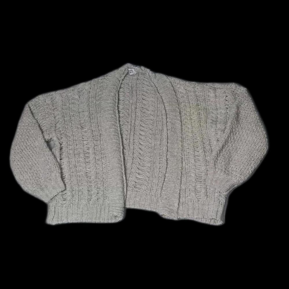 Princess Polly Crochet Open Front Cardigan Womens Size S/M Gray Mixed Knit - Picture 1 of 11